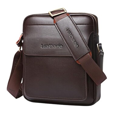 Leathario Men's Crossbody Bag Leather Shoulder bag For Men Small Messenger Purse Sling Satchel Bag For Work Business Travel