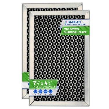 Microwave Filter Replacement 7.68" x 4.85" JX81C WB02X10776 GE Microwave Charcoal Filter - Also Fits LG Kenmore Carbon Filter - Freshens and Filters Kitchen Air in Over the Range Oven Vent Fan 2-Pack