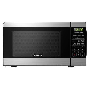 Kenmore KMCMWP09S2-09 Countertop Microwave 6 Auto-Preset Menus, Child Lock, Defrost &amp; Express Cooking Features, 900 Watt, 0.9 Cu Ft, Stainless Steel