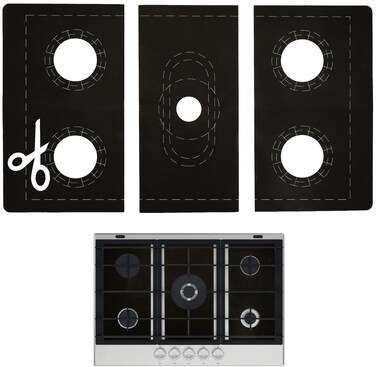 Stove Covers for Gas Burners, Washable Reusable Top Cover Liners, Non-Stick Heat Resistant Protector for Gas Range Universal Compatibility with Pre-cuts (Pack of 1)