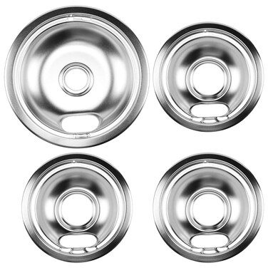 Cenipar W10196405 Range 8 inch drip bowl &amp;W10196406 Range 6 inch drip bowl(3 Pack) chrome plated for Electric Surface Burner