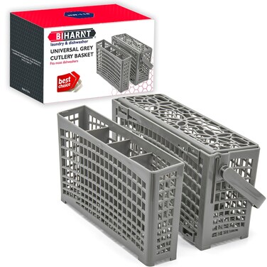 Universal Dishwasher Basket Replacement - 2 in 1 Utensil/Cutlery Basket - Compatible with Bosch, Maytag, Kenmore, Whirlpool, KitchenAid, LG, Samsung, Frigidaire, GE