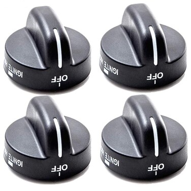 Reyhoar (4 Pack) Range Burner Knob Black Replacement Part 8273103 Compatible with Whirlpool &amp; Sears Stove- Replaces AP3085376, PS393678