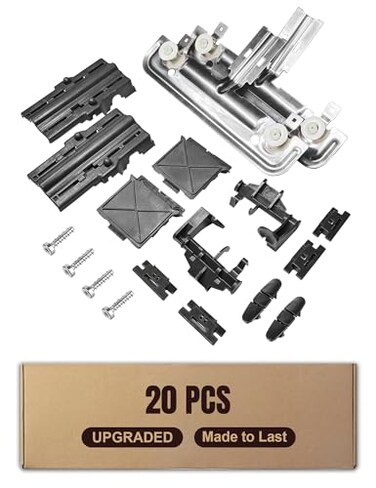 20Pcs Upgraded W10712395 Dishwasher Upper Rack Adjuster Kit, Suitable for Whirlpool Kenmore Kitchenaid, Replaces W10350375 PS10065979 AP5957560 WDT730PAHZ0 WDT750SAHZ0 WDT780SAEM1 WDT970SAHZ0
