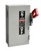 GE TH3223 Heavy Duty Disconnect Safety Switch, Fusible, 2 Poles, 240V AC, 100 A, Full Cover Interlocks, 3 Wires, Quick-make/Quick-break Mechanism