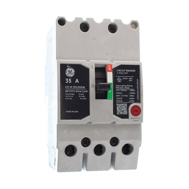 GE TEYL3035B Circuit Breaker, 277/480-Volt, 3-Pole, 35-Amp, 65kAIC, Type TEYL
