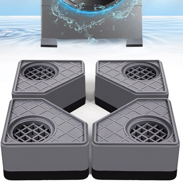 4Pcs Anti Vibration Pads for Washing Machine, Stops Washer Dryer Moving, Prevents Noise, Vibration Transfer, Antivibration Stabilizer Support Feet Mat Suitable for Most Furniture (Increase1.8in)