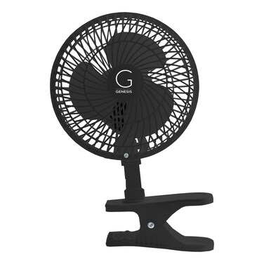Genesis 6-Inch Clip Convertible Table-Top &amp; Clip Fan Two Quiet Speeds - Ideal For The Home, Office, Dorm, More Black (A1CLIPFANBLACK