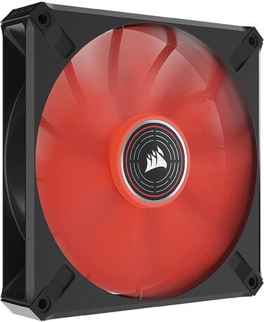 CORSAIR ML140 LED Elite, 140mm Magnetic Levitation Red LED Fan with AirGuide, Single Pack, Black