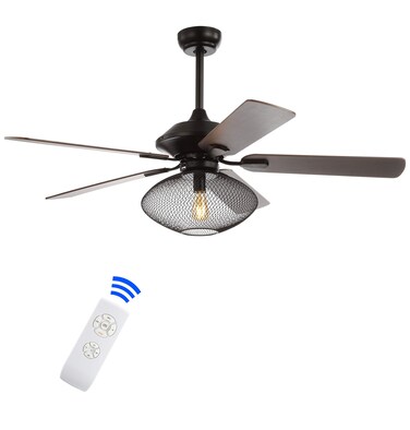 JONATHAN Y JYL9605A Clift 52" 1-Light Mid-Century LED Ceiling Fan with Remote, Transitional, Glam, Classic, Modern, Contemporary, Living Room, Family Room, Dining Room, Bedroom, Oil Rubbed Bronze