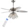 JONATHAN Y JYL9705A Kris 42" 3-Light Crystal LED Ceiling Fan with Remote, Transitional, Glam, Classic, Modern, Contemporary, Living Room, Family Room, Dining Room, Bedroom, Chrome