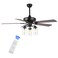 JONATHAN Y JYL9614A Lucas 52" 3-Light Rustic Industrial Iron/Wood/Seeded Glass Mobile-App/Remote-Control LED Ceiling Fan Farmhouse, Modern for Bedroom, Dining Room, Living Room, Kitchen, Black/Clear