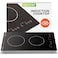 NutriChef Dual Induction Cooktop - 2 Glass Countertop Burner Zones, Adjustable Temperature Settings, 1800W Electric Cooker, Digital Touch Sensors, Portable Induction Hot Plate