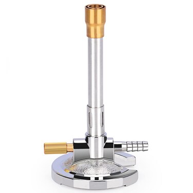 stonylab Bunsen Burner, Flame Air Adjustable Lab Gas Burner with Flame Stabilizer and Needle Valve for Laboratory Heating Combustion