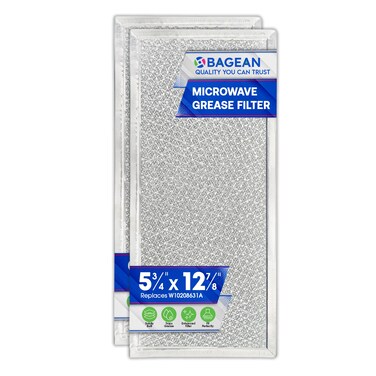 Microwave Filter Replacement 5.78" x 12.91" Fits W10208631A Whirlpool Microwave Filter - Aluminum Mesh Screen Grease Filter - Freshens and Filters Kitchen Air in Over the Range Oven Vent Fan (2-Pack)