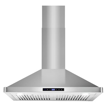 COSMO COS-63175S Wall Mount Range Hood with Ducted Convertible Ductless (No Kit Included), Ceiling Chimney-Style Stove Vent, LEDs Light, Permanent Filter, 3 Speed Fan in Stainless Steel (30 inch)