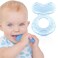 Nuby Silicone Teethe-eez Teether with Bristles, Includes Hygienic Case, Blue