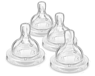 Philips AVENT Anti-Colic Baby Bottle Flow 3 Nipple, SCY763/04, 4 Count (Pack of 1)