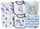 Maiwa 6 Pack Waterproof Cotton Baby Bibs for Girls Boys for Drooling Eating with Adjustable Buttons