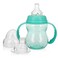 Nuby 3 in 1 Baby Bottle to Training Sippy Cup - 8 Oz Toddler Cups Spill Proof with Soft Spout, Nipple &amp; Removeable Grip Handles - BPA Free &amp; Dishwasher Safe (Teal)