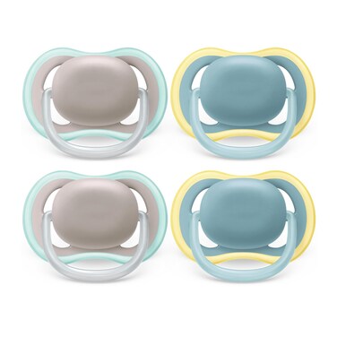 Philips Avent Ultra Air Pacifier - 4 x Light, Breathable Baby Pacifiers for Babies Aged 18 Months Plus, BPA Free with Sterilizer Carry Case (Model SCF349/25)