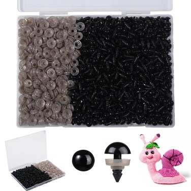 MUCUNNIA 400pcs 12mm Safety Eyes for Amigurumi with Washers Plastic Black Safety Eyes for Crochet Craft Safety Eyes for DIY Halloween Decorations Crochet Stuffed Animals Crafting