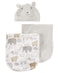 Carter's Baby 3 Piece Animal Burp Cloths &amp; Hat Set,Gray,One Size