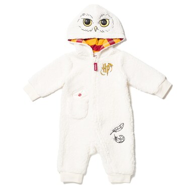 Harry Potter Hedwig Owl Infant Baby Boys Zip Up Costume Coverall White 12 Months