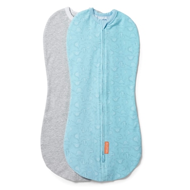 SwaddleMe by Ingenuity Compression Swaddle Pod, Two-Way Zipper for Easy Changes, Improves Sleep &amp; Calms Startle Reflex, 0-2 Months, 2-Pack - Dino Jam
