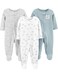 Simple Joys by Carter's Baby 3-Pack Neutral Sleep and Play, Bear/Llama/Rainbow, Newborn