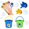 Nickelodeon Pink Fong Baby Shark Bath Toys Set for Children's Tub Time - Cups, Finger Puppets, and Bath Squirters, Blue/Green, 10 Pieces