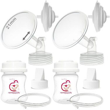 Nenesupply 21mm Pump Parts Compatible with Spectra S2 Spectra S1 9 Plus Breast Pump Replace Spectra Pump Parts Replace Spectra S2 Accessories Flange Duckbill Valve Tubing Backflow Protector