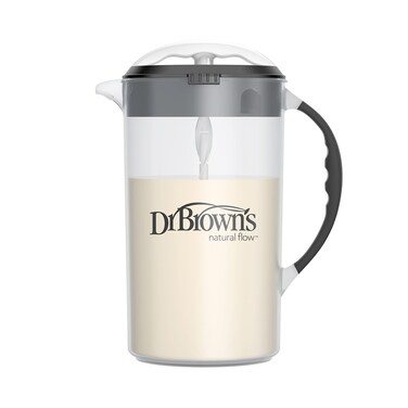 Dr. Brown's Baby Formula Mixing Pitcher with Adjustable Stopper, Locking Lid &amp; No Drip Spout, Black, BPA Free, 36oz, 1 Pack