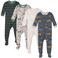 Gerber Baby Boys' 4-Pack Footed Pajamas, Bears &amp; Trucks Grey, 12 Months