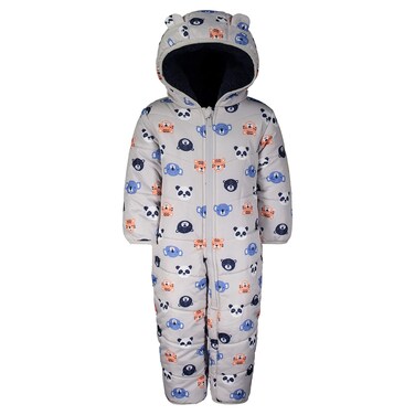 Carter's Baby Boys' Heavyweight Poly Pram, Bears/Grey, 3-6 Months