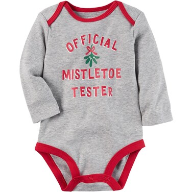 Carter's Baby Mistletoe Tester Collectible Bodysuit 9 Months Gray