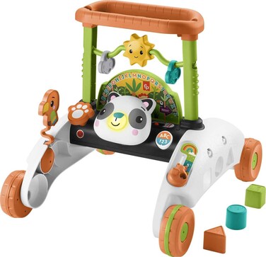 Fisher-Price Baby &amp; Toddler Toy 2-Sided Steady Speed Panda Walker with Smart Stages Learning &amp; Blocks for Ages 6+ Months