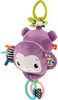 Fisher-Price Baby Stroller Toy Sing &amp; Go Purple Monkey Musical Sensory Plush with Crinkle &amp; Clackers for Newborns from Birth+