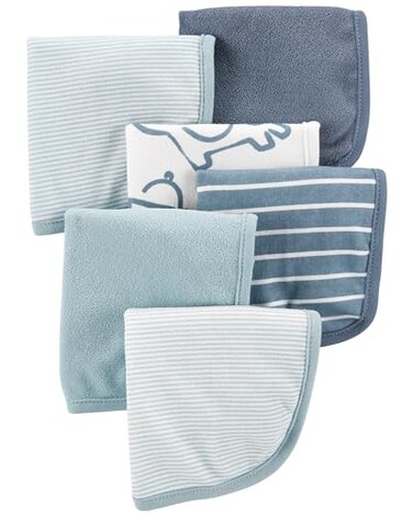 Carter's 6-Pack Washcloths (Blue/Navy/Stripes)