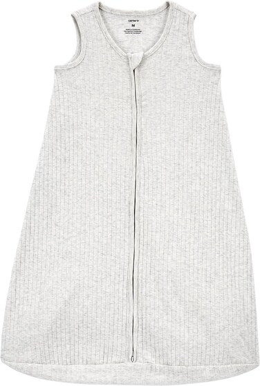 Carter's Baby Sleeveless Sleeping Bag, Sleeveless Sack with 2-Way Zipper, Grey, Medium 6-12 Months