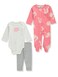 Carter's Baby Girls' 3-Piece Pants Set Outfit - pink/multi, newborn