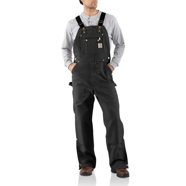 Carhartt Men's Loose Fit Firm Duck Bib Overall, Black, 34 x 32