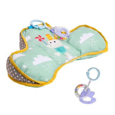 Taf Toys Baby Tummy Time Pillow   Perfect for 2-6 Months Old Babies, Enables Easier Development &amp; Easier Parenting, Natural Developmental, Comfortable Tummy Time, Ergonomic Design, Detachable Toys