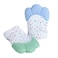 PandaEar Soothing Teething Mitten 2 Pack, Pain Relief, Protection Glove, Stimulating Teether, 0-12 Months (Blue Green)