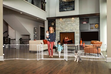 Regalo 192-Inch Double Door Super Wide Adjustable Baby Gate and Play Yard, 4-In-1, Bonus Kit