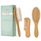 Natemia Wooden Baby Hair Brush &amp; Comb Set for Newborns - Soft Bristle, Toddler Cradle Cap Brush - Toddler Comb