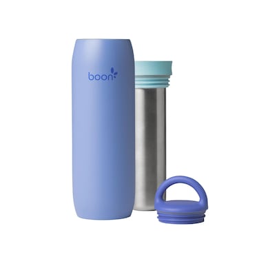 Boon Frosh Portable Breast Milk Chiller - Stainless Steel Breast Milk Cooler - Stainless Steel Portable Milk Storage Container - Blue - Keeps Breast Milk Cold for up to 17 Hours*