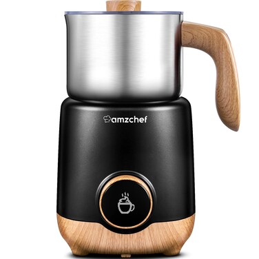 AMZCHEF 8-IN-1 Milk Frother and Steamer 550 Watts, 21 oz Split Stainless Steel Automatic Milk Steamer, Milk Warmer for Latte, Cappuccino, Hot and Cold Milk Froth, Heated Milk, Hot Chocolate, Baby Food