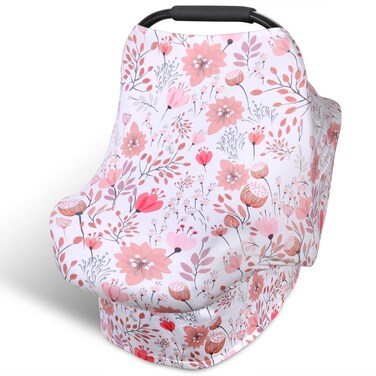 Rquite Car Seat Covers for Babies, Baby Car Seat Canopy Carrier Cover, Breathable Nursing Cover for Breastfeeding, Stretchy Carseat Cover Boys Girls, Multi-Use Infant Carseat Stroller Cover