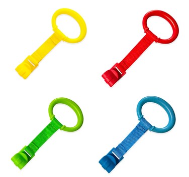 Baby Pull up Rings,Baby Standing Walker Crib Tool Ring 4 Pieces Universal Ring Baby playpen Crib Hook Baby Bed Ring Help Baby Stand Universal Ring Walking Training Tool